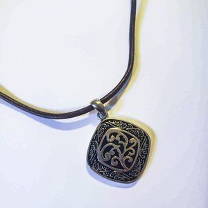 LIA SOPHIA Black and Silver Metal Corded Necklace - NEW